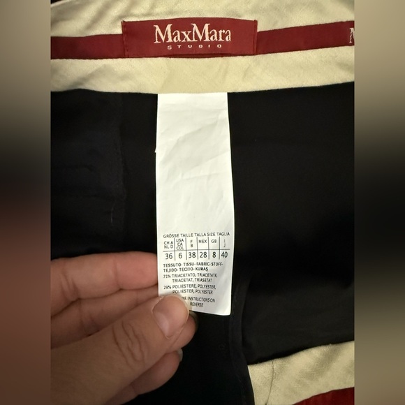 Women’s MaxMara Navy Dress Pants Straight-Leg Size 6 NWT - Picture 3 of 6